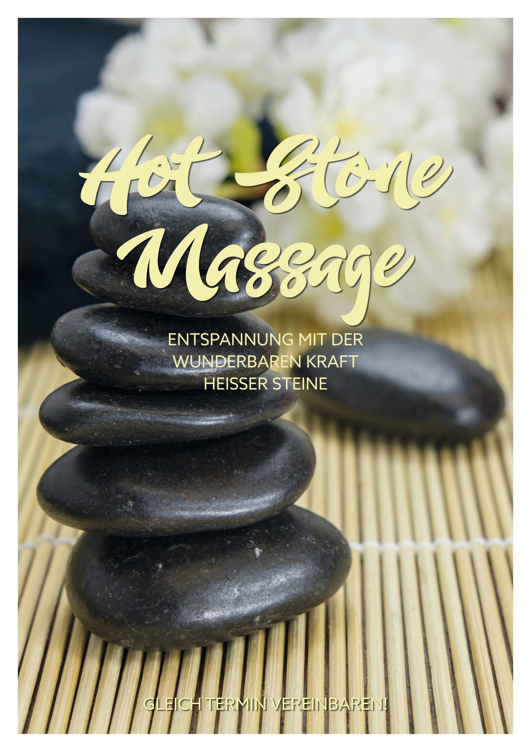 Plakat Hot Stone Massage 1 Din A1 Wellness Massage Kosmetik