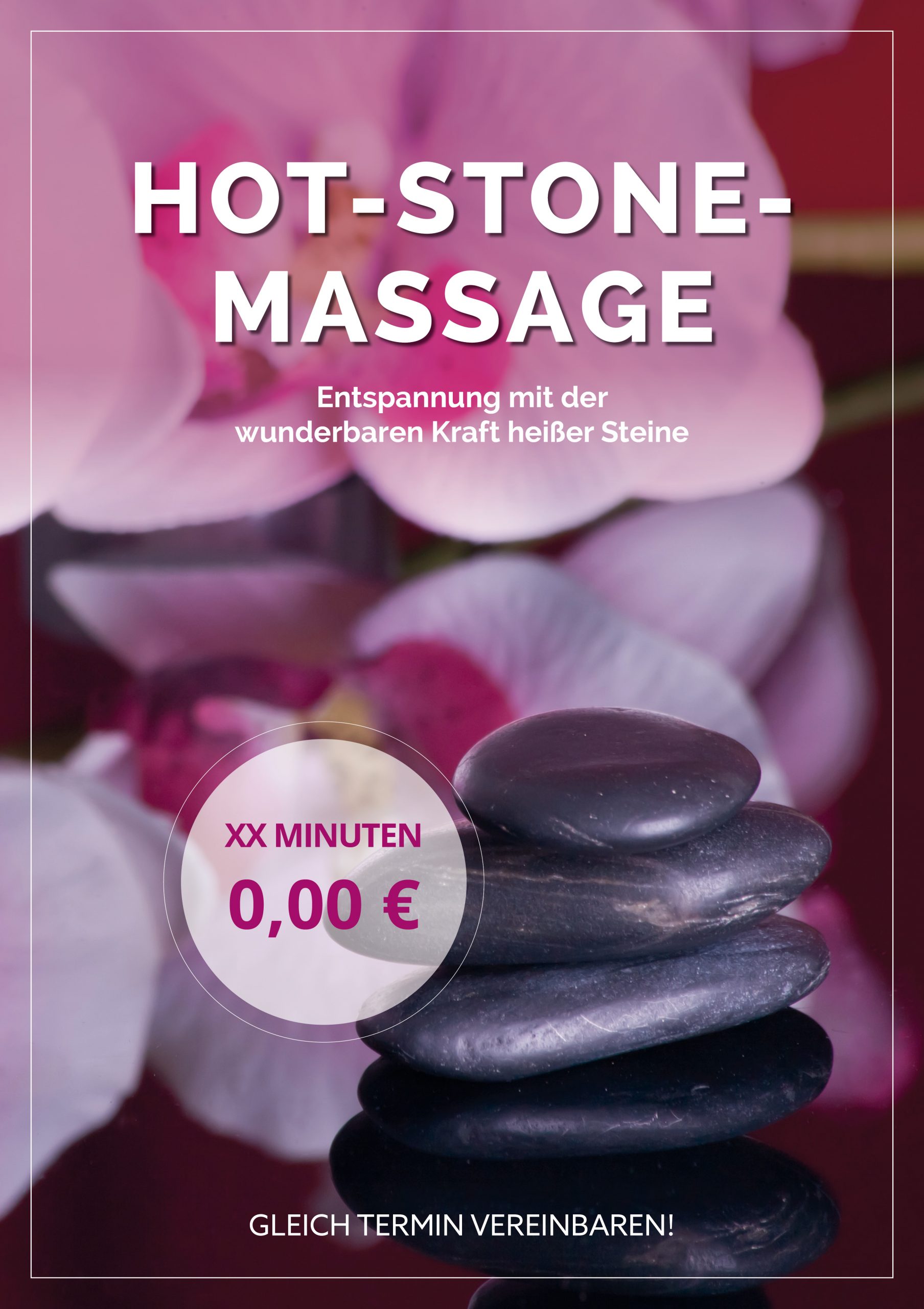 Plakat Hot Stone Massage 7 Angebot Din A1 Massage Wellness