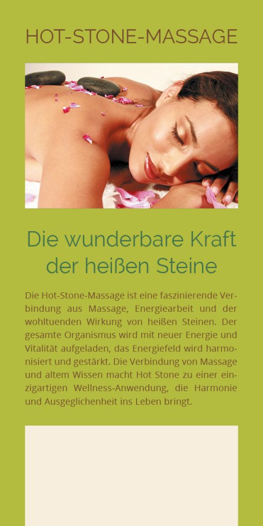Flyer Hot Stone Massage Wellnesshotel Massage Heilpraxis
