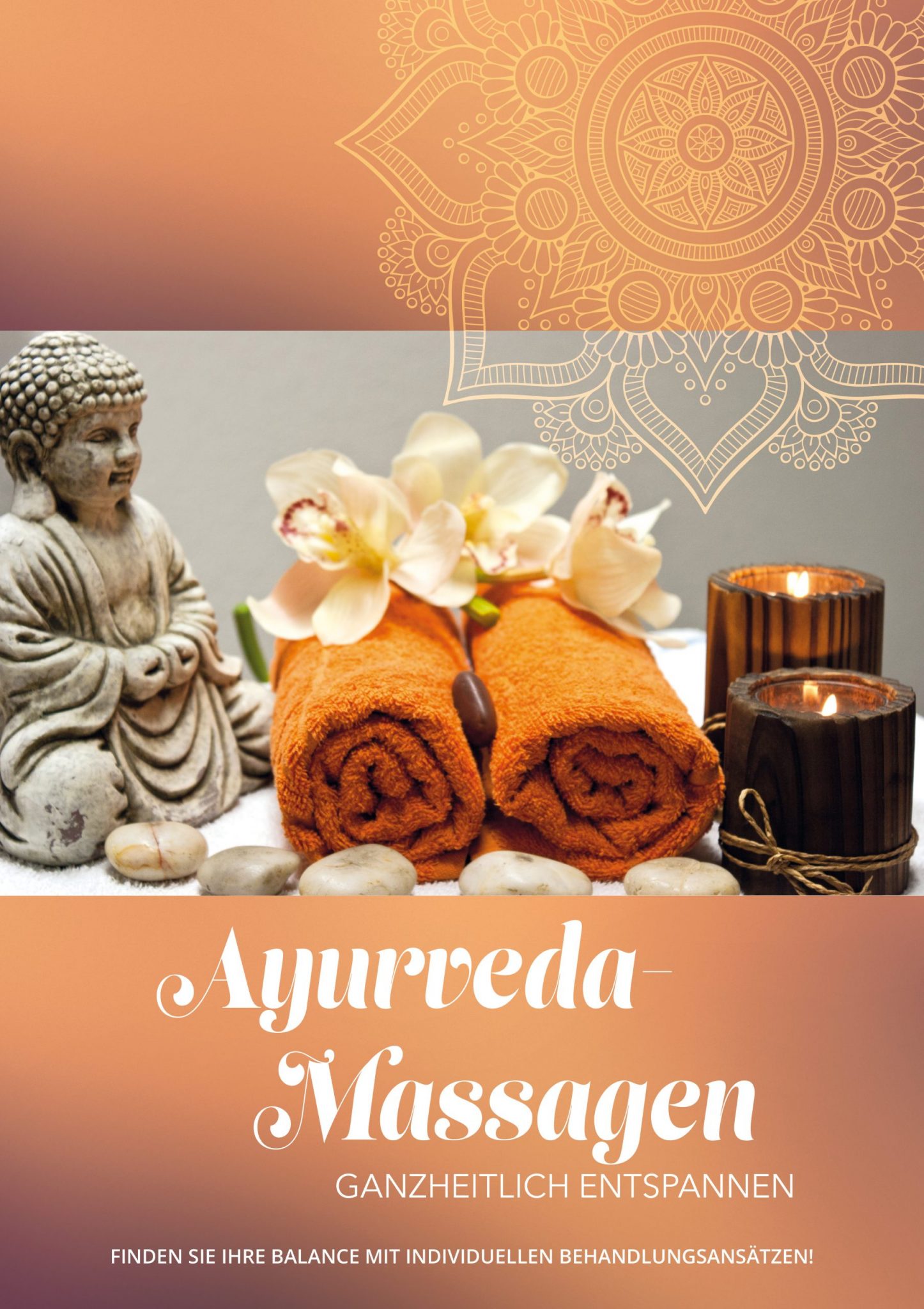 Plakat AyurvedaMassagen StillLife DINA1 Ayurveda, Massagepraxis
